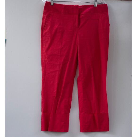 Authentic Luxury SALVATORE FERRAGAMO Red Cotton Silk Capri Pants Size 44 Italy